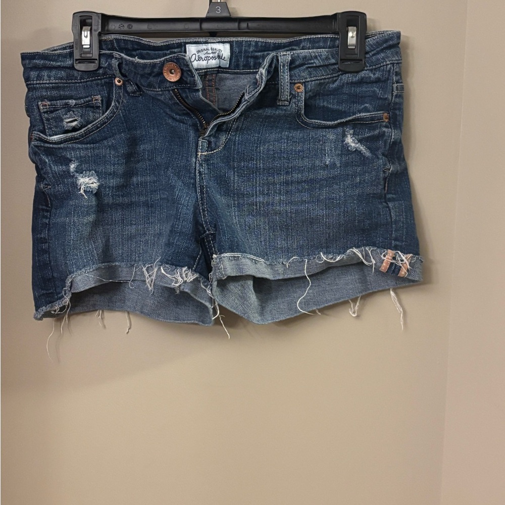 Aeropostale Blue Jean Shorts Distressed Cut-Off Style